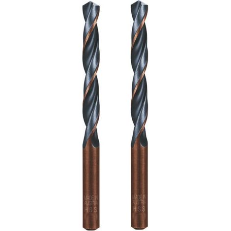 2 Forets Hélicoïdaux HSS Court DIN 338 RN - Aciers 118° D. 3.5 x Lt. 70 x Lu. 39 x Q. 3.5 mm x Z2 - Diamwood