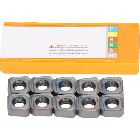 10 plaquettes de tournage carbure carrées revêtues pour bois et métal, lame de fraisage CNC, porte-outil de tour (1/5)
