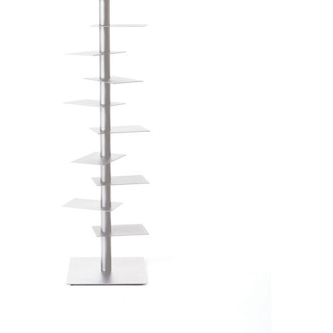 Nardo Bianco - h 150 cm libreria autoportante a colonna ripiani girevoli scaffali libri originale BBB Italia design Michele Franzina acciaio metallo salotto casa ufficio