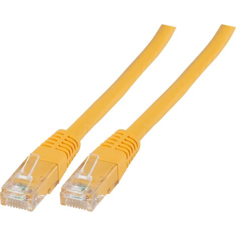 Cable de conexión RJ45 U/UTP categoría 6 PVC CCA amarillo 0,5 m