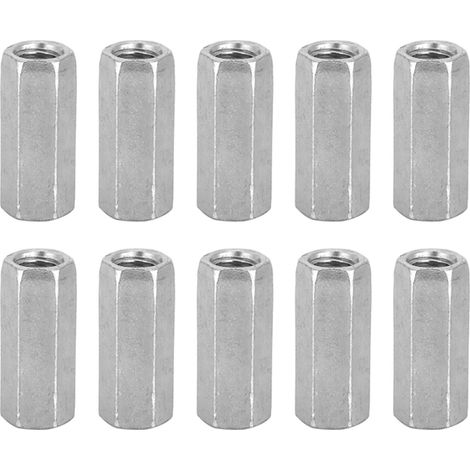 10Pcs Ecrou Long M8, Hexagonal Manchon de Entretoise M8 30mm en Acier au Carbone, Galvanisé Douille Filetée Fixations Filetées (M8 x 30) (1/5)