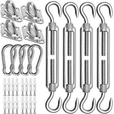 M6 Kit de Fixation pour auvent en Acier Inoxydable Robuste pour Triangle et carré, rectangulaire, Accessoires de Fixation de Voile d'ombrage (1/5)