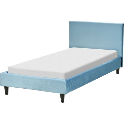 Bed Velvet FITOU 90 x 200 cm (EU Single) Light Blue
