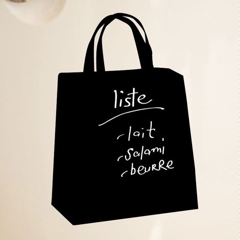 Sticker ardoise tableau noir - stickers muraux adhésif effaçable - SAC À PROVISIONS - 40x30cm (1/3)