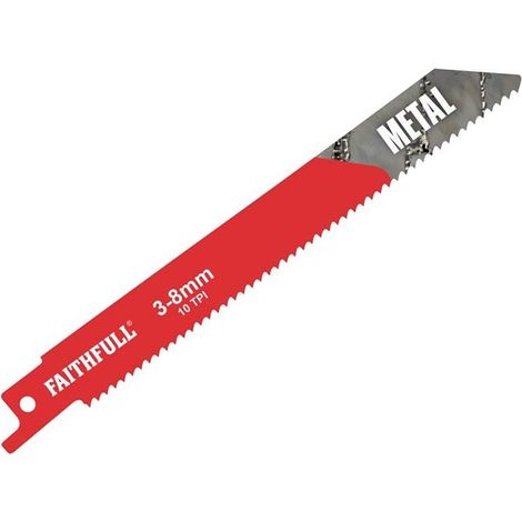 Faithfull S918H Sabre Saw Blades, HSS, 150mm (6in) 10 TPI Pack of 5 (1/2)