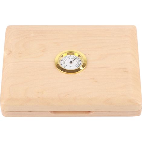 Étui à becs pour saxophone et clarinette, boîte de rangement en bois massif pour 5 anches, avec hygromètre, couleur bois naturel (1/5)