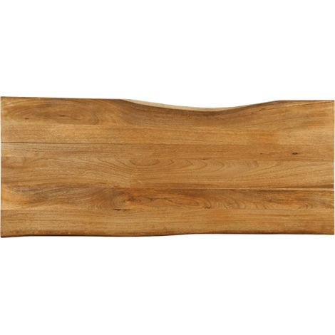 Tischplatte mit Baumkante 140x60x2,5 cm Massivholz Mango
