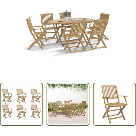 Chaise de jardin acacia - Chaises de jardin pliantes lot de 6 54x61x88 cm bois d'acacia (1/5)