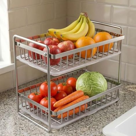 Stainless Steel Drying Rack - Rust-Resistant Cup Storage Basket, Countertop (1/5)
