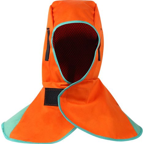 Casque de soudage ignifuge lavable respirant, couvre-tête protection anti-étincelles anti-brulure, ajustable universel pour soudure métallurgie construction mécanique, Orange