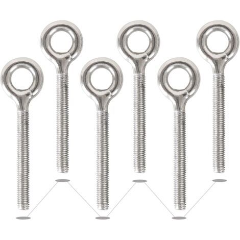 6 Pack M10 304 Anneaux en Acier Inoxydable Soudés Fermés Boulons à Oeil de Tige Filetée Résistant à La Corrosion-Vis à œil (1/5)