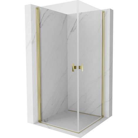 Cabine de douche à battant Mexen Mist-B Duo 85 x 85 cm, transparent, dorée - 8A2-085-085-50-00 (1/5)
