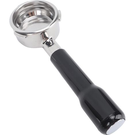 Porte-filtre sans fond 58 mm à 3 oreilles pour machine à café Barsetto C2, en plastique noir (1/5)