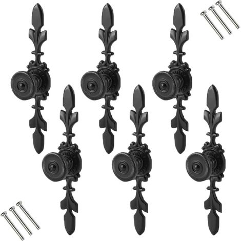 6pcs Poignées d'armoire Vintage et Classiques 6pcs poignées de tiroir et de Porte poignées de Placard de Cuisine poignées durables en Alliage de Zinc Haute dureté avec vis pour Meubles (1/2)