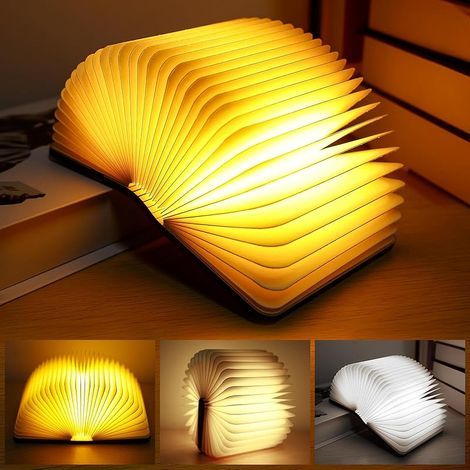 Lampe de livre LED, pliable, 3 couleurs, magnétique, lumière d'ambiance LED, rechargeable par USB, lampe de chevet pour la décoration de la maison et de la bibliothèque, cadeau (1/5)