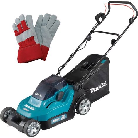 Makita DLM382Z Twin 18v / 36v LXT Cordless 38cm Lawn Mower Bare + Rigger Gloves
