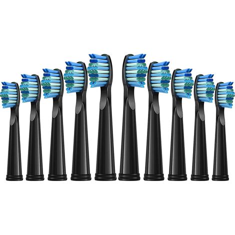 noir 10-brossettes De Rechange 10pc Compatible With Fairywilld7/d8/fw507/fw508/fw551/fw2011/fw917/fw959/fw515/seago Sg E9 Brosse  Dents Lectrique (1/5)