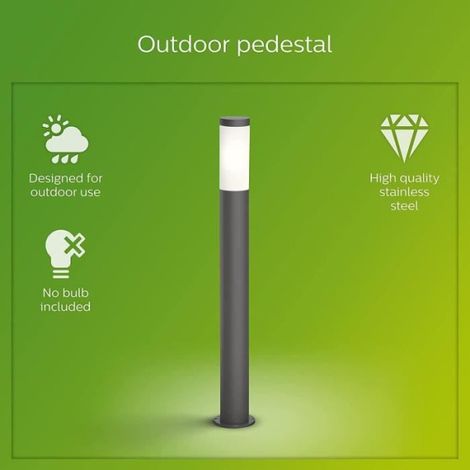 Lampadaire d'extérieur PHILIPS UTRECHT - Anthracite - 20W - Résistant aux intempéries (1/3)