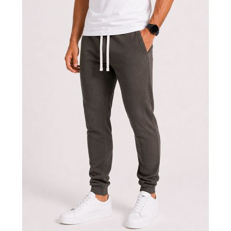 Herren-Jogginghose mit elastischem Bund und Kordelzug, grün-khaki, Recea M