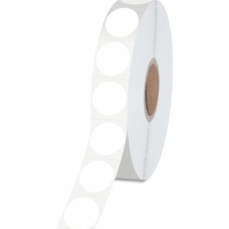1500 autocollants ronds blancs, étiquettes d'inventaire avec ligne de perforation en rouleau pour bureau, vente au détail, maison, salle de classe, entrepôt (1,3 cm de diamètre) (1/5)