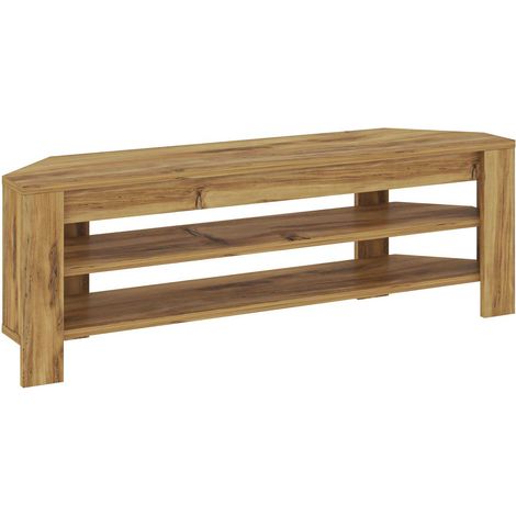 Asir Group Llc – Meuble TV d'angle en aggloméré – Dimensions 120x30x40 cm – Finition chêne – Fixation murale possible – Poids 16 kg (1/4)