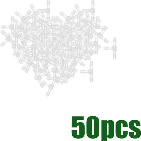 (50 raccords en T) Accessoires d'irrigation de jardin, adaptés aux serres.