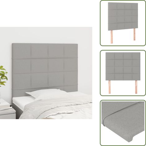 The Living Store Cabecero de cama gris claro 100x5x118/128 cm Tela - Cabecero de cama