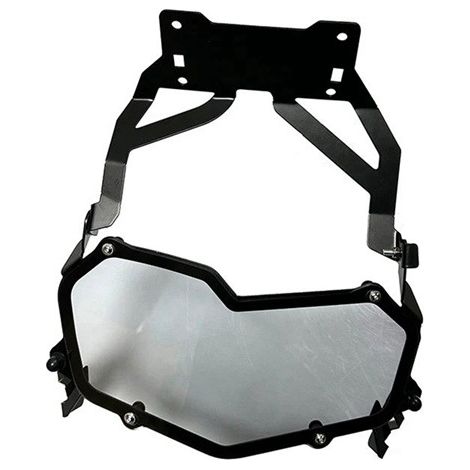 Nur in einer Farbe erhältlich: Schwarz und Transparent Material: Metall und Acryl. Motorradscheinwerferschutz.