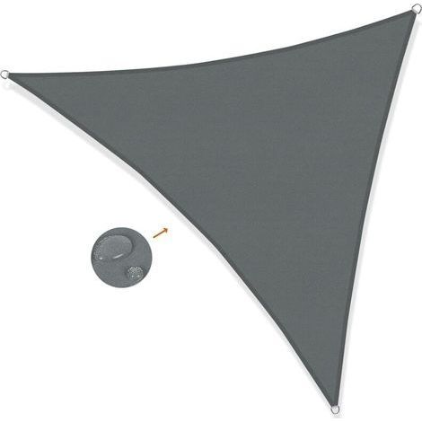 Voile d'ombrage Triangulaire 3x3x3m Imperméable Toile Ombrage UV Protection pour Patio Jardin, Terrasse,Extérieur, Balcon,Gris Anthracite (1/5)