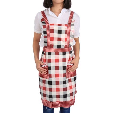 Tablier libellule rouge - Tablier de cuisine de chef, tablier coupe princesse (1/5)