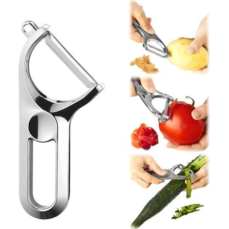 Pelador 2 en 1,pelador de verduras en juliana,pelador y raspador multifuncional de aleación de zinc,verduras y frutas de cocina (1/5)