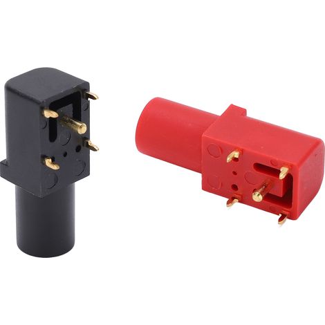 2 prises bananes pour circuit imprimé, plaquées nickel, coudées à 4 mm, résistantes à la corrosion, pour la détection de circuits. (1/5)