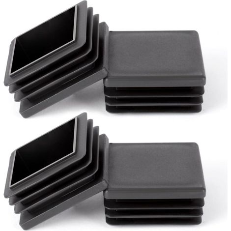 40 40mm Carré Bouchons à lamelles,8 PCS Bouchons de Couverture Cache Tube en Plastique PE Bouchon Pied de Chaise Embout de Bouchon en Plastique pour Chaises Canapés Tables,Noir