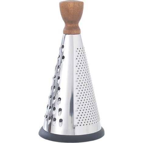 Rallador de queso de acero inoxidable - Cónico de 2 caras  3 caras para rallado grueso y fino. También apto para rallar limones y limas. (1/4)