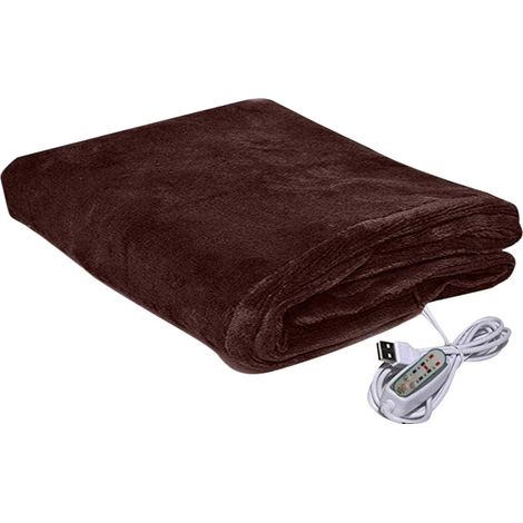 Couverture Chauffante - USB Alimentée - Flanelle Polyester - 2 Niveaux De Chaleur - Minuterie 1,5 H - 65 x 100 cm - 1 Pièce (1/5)