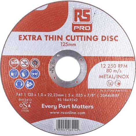 Disque abrasif RS PRO, P120, Ø 125mm, par 5 ( Prix pour Paquet de 5 ) (1/3)