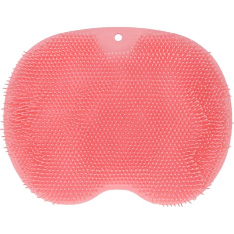 Tapis gommant multifonction pour douche, masseur de pieds avec 75 ventouses solides, idéal pour salle de bain, rose. (1/5)