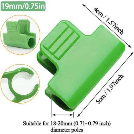Ensemble de 24 anneaux de filet de jardin de 19 mm, colliers de serrage pour tubes PVC de 18 à 20 mm, clips antidérapants (1/3)