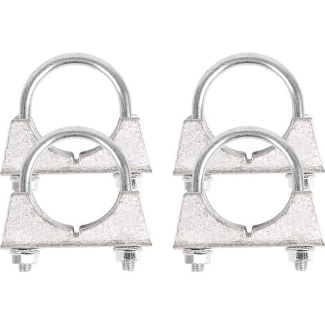 4 Pièces Colliers D'échappement,Collier D'échappement M8 x 45 mm,Colliers de Serrage en U,Pour Montage D'Antennes,Réparation des échappements,De Tuyaux,Raccords De Tuyaux (1/5)