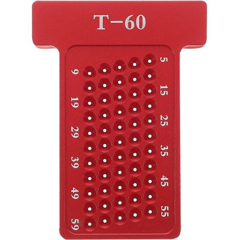 Outil de traçage pratique pour le travail du bois, gabarit de positionnement de trous en forme de T (rouge)-7.9X5.8cm-Red