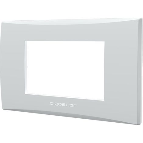 placca compatibile vimar plana colore bianco 3 fori (1/2)