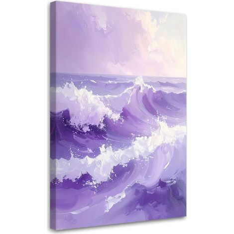 Tableau déco Mer et vagues Paysage pastel moderne violet 70x100 (1/4)