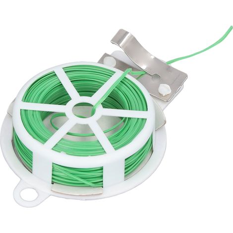 Rouleau de ligatures jardin plastique acier coupe-fil intégré 20 m vert blanc pour plantes vignes potager serre (1/5)