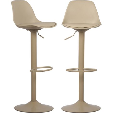 sweeek - 2er Set verstellbare Barhocker mit Sitzbezug aus Kunstleder (1/5)