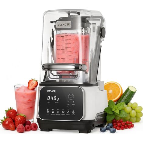 Blender Professionnel, Mixeur Smoothie de Comptoir 2 L 26000 tr/min, pour Milkshakes Jus de Fruits Purées Cuisine Bar, avec Capot, Autonettoyage, Vitesse Réglable, 6 Programmes Prédéfinis (1/5)