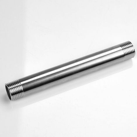 Raccord inox 1/2' BSP mâle fileté – Acier inoxydable SS304 – Pour tuyaux d'eau, air et carburant – 150mm de longueur (1/3)
