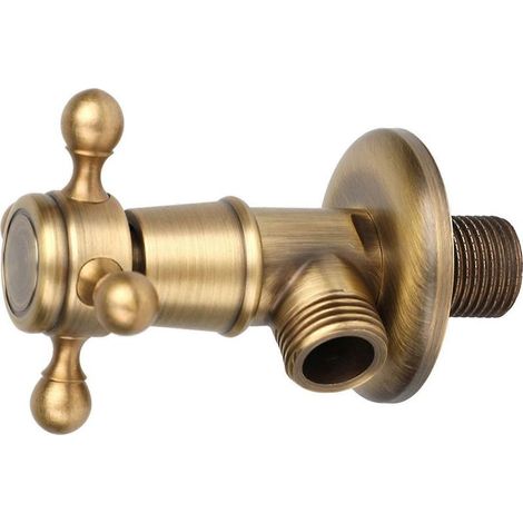 robinetterie de salle de bain de style européen, robinet triangulaire en laiton, robinet d'angle antique (1/5)