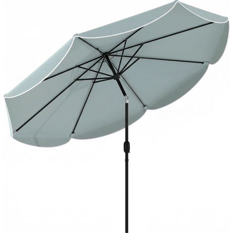 Runder, neigbarer Sonnenschirm mit 3 Positionen, Drehknopf, 8 Streben, Durchmesser 265 cm, Blau