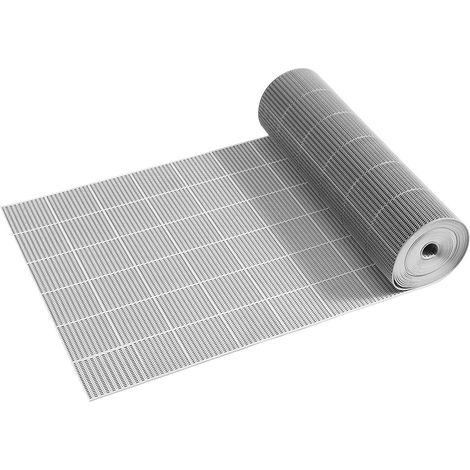 Tapis de Drainage 90x150 cm, PVC Antidérapant pour Zones Humides, Grille Évacuation Eau, Usage Intérieur/Extérieur, Gris (1/5)