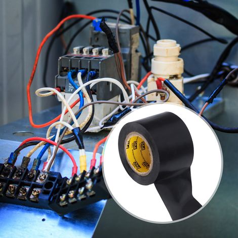 Lot de 4 rubans isolants électriques étanches en PVC noir, pour électricien, 4,4 cm. (1/5)